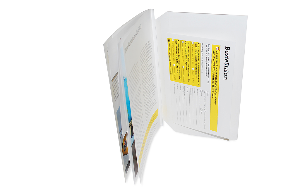 Brosch&uuml;re mit Couvert und Bestelltalon